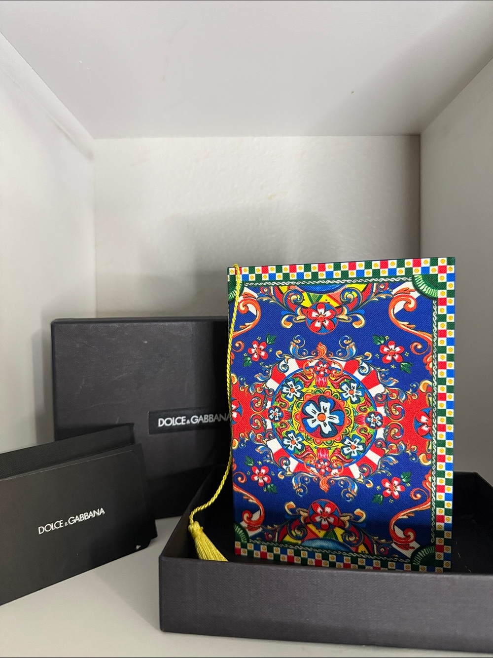 DOLCE & GABBANA Notebook Multicolor Polyester Carretto Siciliano - W/ Box & Card